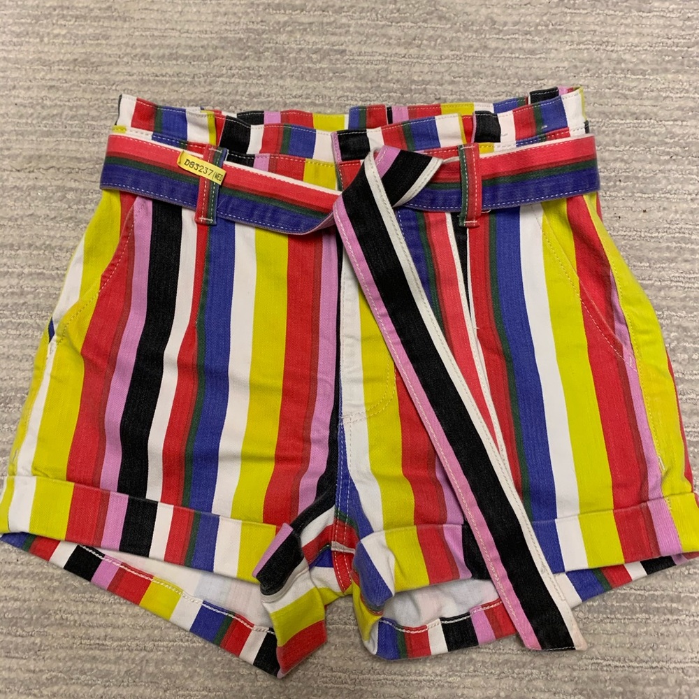 Express Striped HW Paperbag Shorts